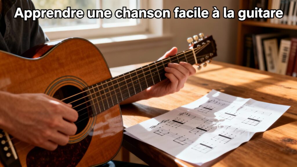 Apprendre une chanson facile à la guitare avec texte