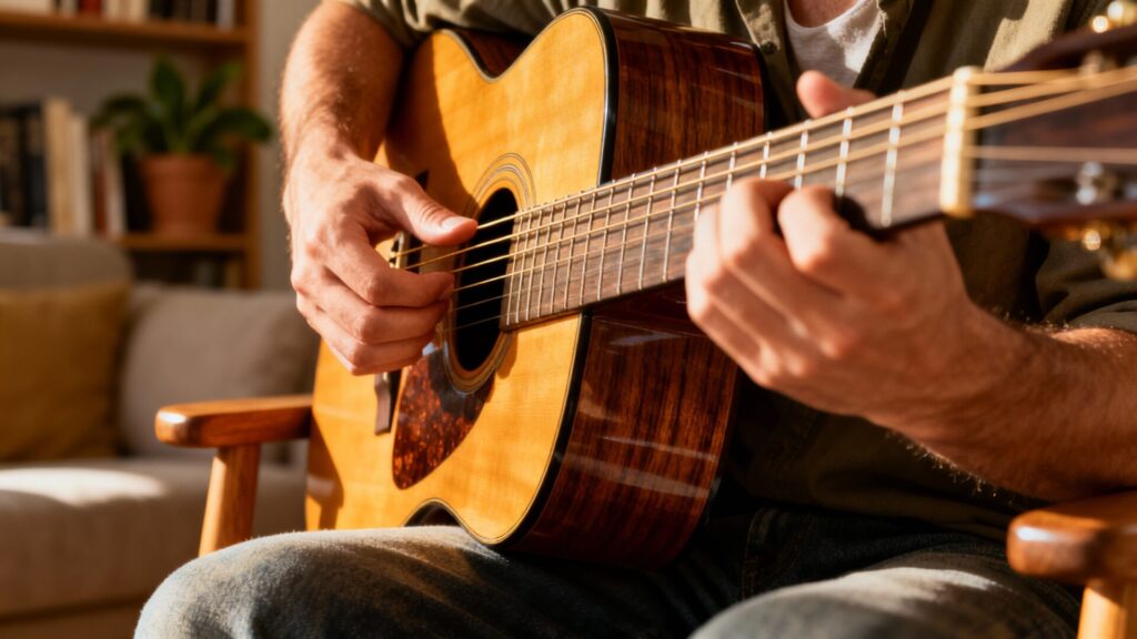 Apprendre une chanson facile à la guitare sans aucun texte
