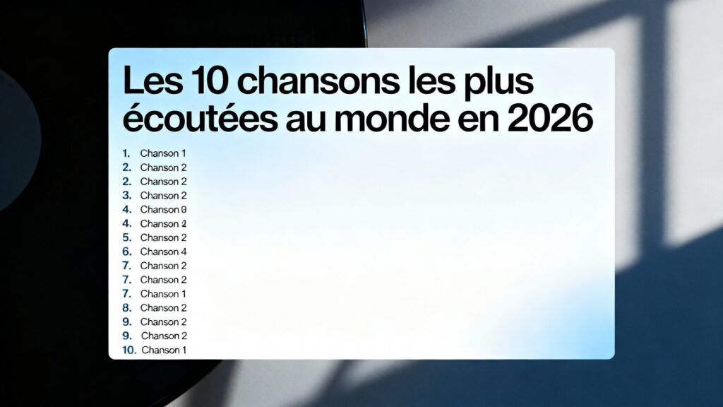 Les 10 chansons les plus écoutées au monde en 2026 avec texte