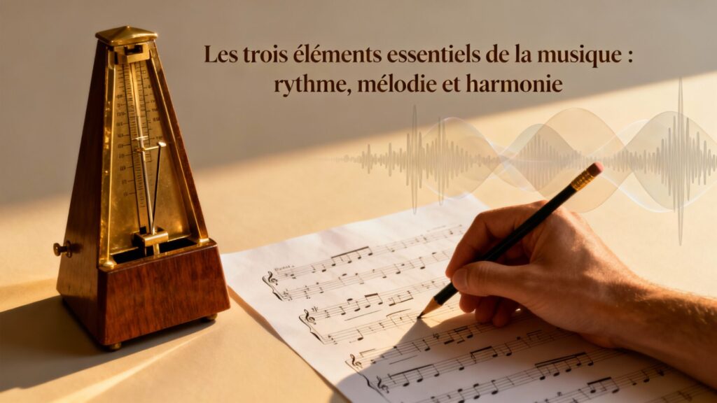 Les trois éléments essentiels de la musique : rythme, mélodie et harmonie avec le texte