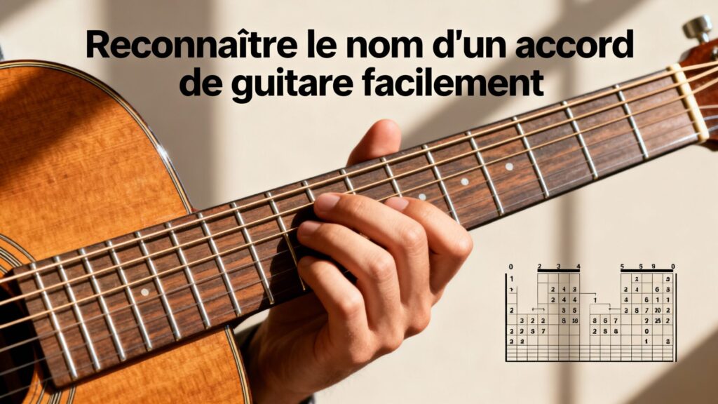 Reconnaître le nom d'un accord de guitare facilement avec le texte