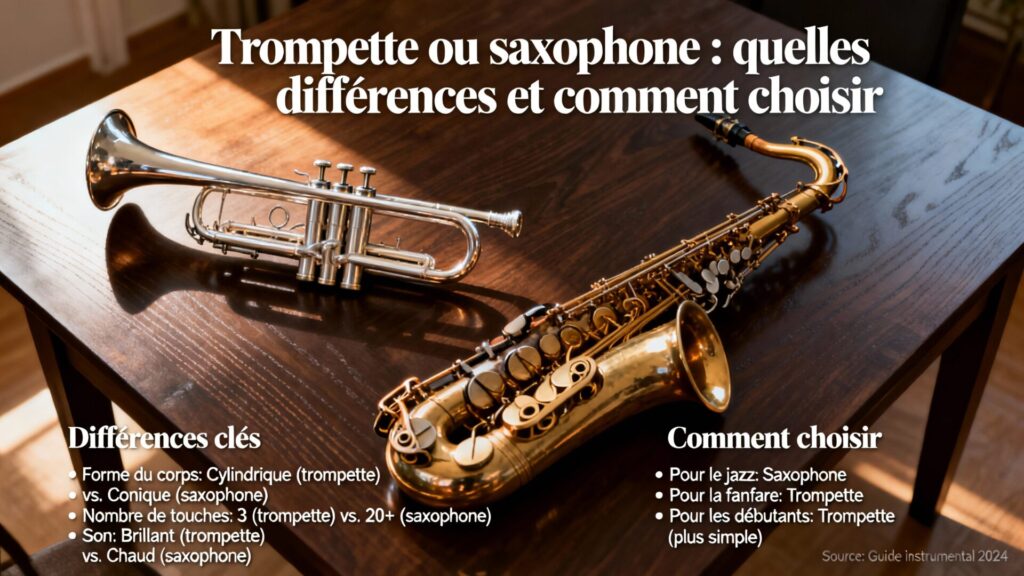 Trompette ou saxophone : quelles différences et comment choisir avec texte