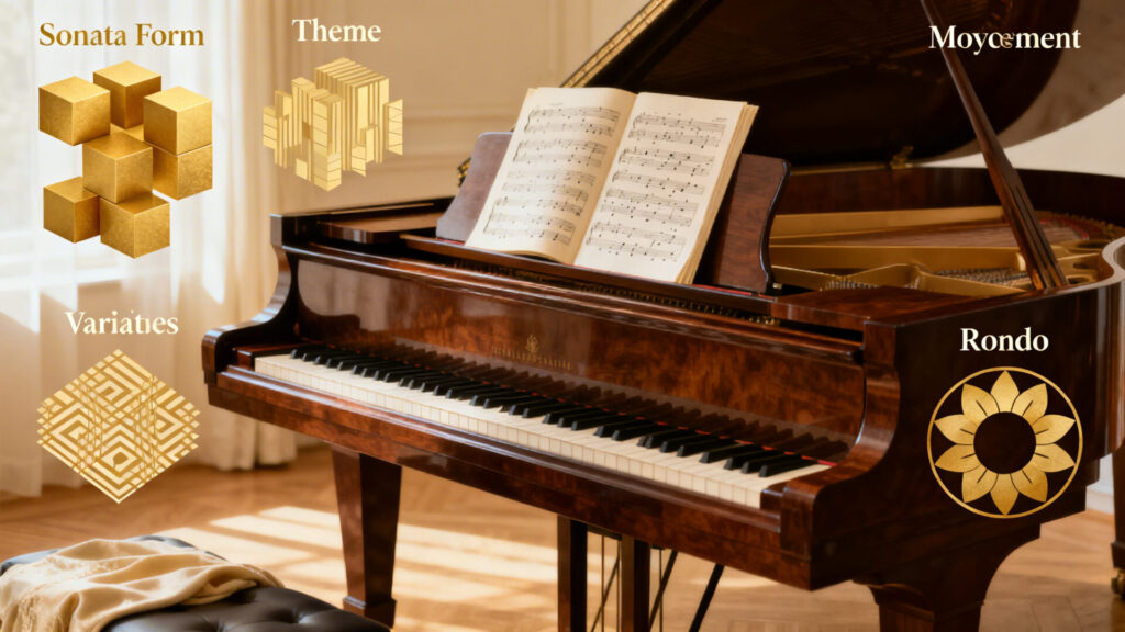 Les trois mouvements principaux en musique et leur rôle sans aucun texte