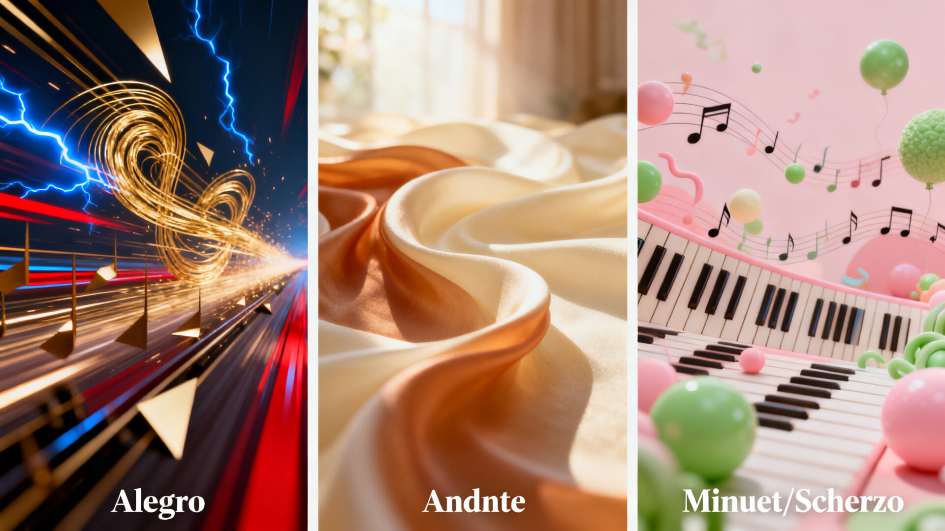 Les trois mouvements principaux en musique et leur rôle